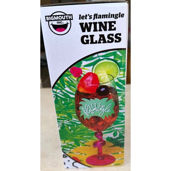 1-pc. Flamingo Theme 16 oz. Wine Glass w/Translucent Flamingo Stem 9" Tall (NWB) - Picture 14 of 15